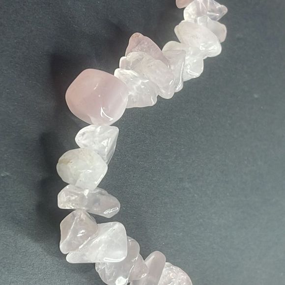 Rose Quartz Crystal Chip Necklace - Picture 12 of 14